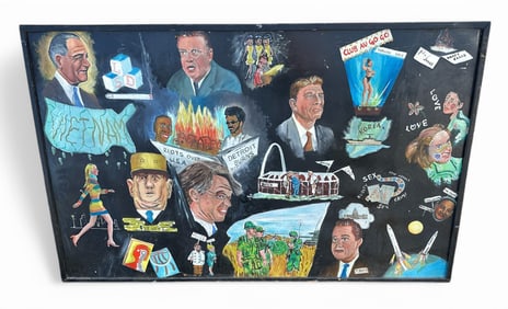 LARGE AMERICAN FOLK/OUTSIDER ART PAINTING