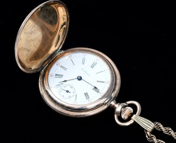 WALTHAM 14K GOLD PLATED POCKET WATCH
