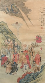 JAPANESE SCROLL PAINTING WITH FIRE-BREATHING DRAGO