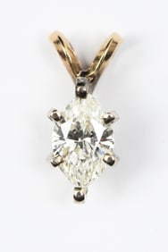 14K .70 CT. MARQUIS DIAMOND SOLITAIRE PENDANT