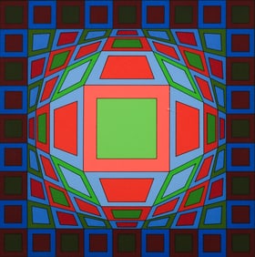 VICTOR VASARELY GEOMETRIC ABSTRACT SILKSCREEN
