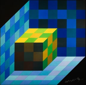 VICTOR VASARELY OP ART PRINT