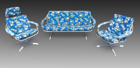 3 PC. MID-CENTURY MODERN HOMECREST SOFA & CHAIRS