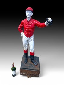 CAST IRON LAWN JOCKEY HITCHING POST