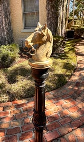 CAST IRON HORSE HEAD HITCHING POST