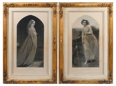 PAIR OF 19TH CENTURY PRINTS IN PERIOD GESSO FRAMES