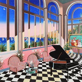 LARGE FANCH LEDAN EMBELLISHED GICLEE/CANVAS