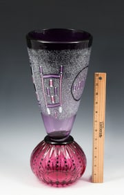 PIZZICHILLO & GORDON BLOWN ART GLASS VASE
