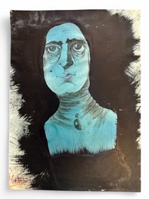 JEANNE PIERRE TREVOR FEMALE PORTRAIT IN BLUE