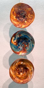 3 DAVID GAPPA "IRIS NEBULA" WALL MOUNT ART GLASS