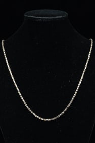 14K TWO-TONE FANCY BOX LINK CHAIN