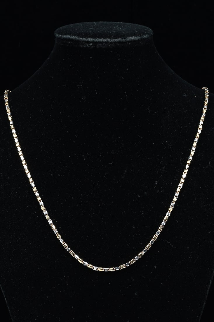 14K TWO-TONE FANCY BOX LINK CHAIN (1 of 6)