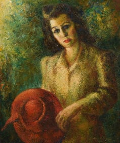 ANNA MELTZER PAINTING “CINA WITH A RED HAT”