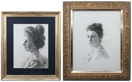 PAIR OF FINE EARLY 20TH CENTURY PENCIL DRAWINGS