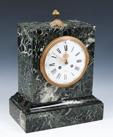 ANTIQUE FRENCH ROBIN MARBLE MANTEL CLOCK