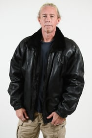 REVERSIBLE BLACK LEATHER/MINK JACKET