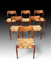 6 PC MID-CENTURY MODERN DANISH NEILS MOLLER CHAIRS