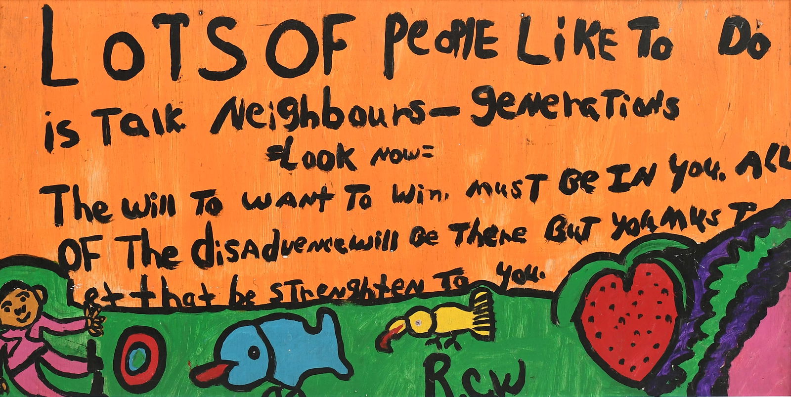 RUBY WILLIAMS FOLK ART PAINTING “LOTS OF PEOPLE” (1 of 4)