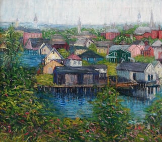 ANNIE LOVERING PEROT GLOUCESTER HARBOR PAINTING
