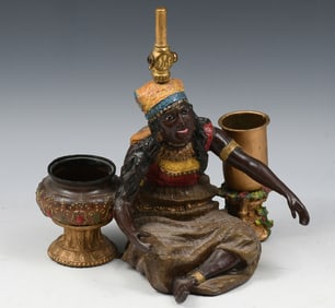 AUSTRIAN? BLACKAMOOR TOBACCO SMOKER'S STAND
