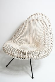 MCM RATTAN CHAIR IN THE STYLE OF ABRAHAM & ROL