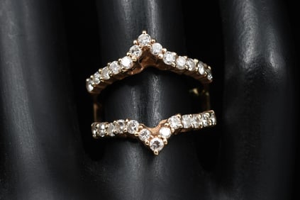 14K 1.00 CTW DIAMOND GUARD RING