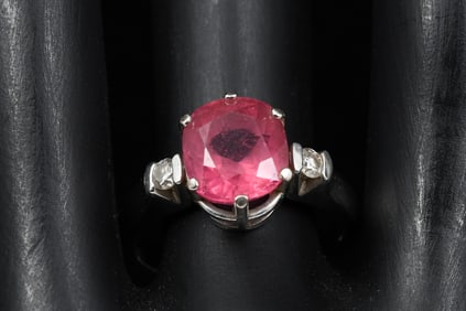 PLATINUM TOURMALINE & DIAMOND RING