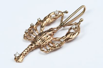14K .50 CTW DIAMOND LOBSTER PENDANT