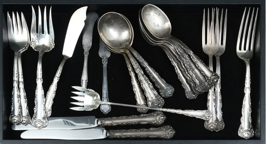 25 PC. WHITING "KING'S COURT" STERLING FLATWARE