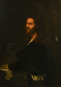 EARLY PORTRAIT PAINTING OF A BEARDED MAN
