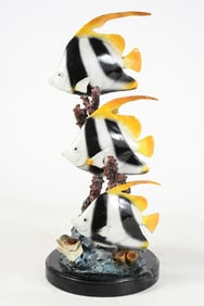 PATINATED BRONZE TROPICAL FISH SCULPTURE