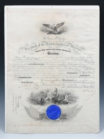 WILLIAM MCKINLEY SIGNED NAVAL PROMOTION DOCUMENT
