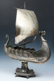 GERMAN WMF SILVER PLATE VIKING SHIP