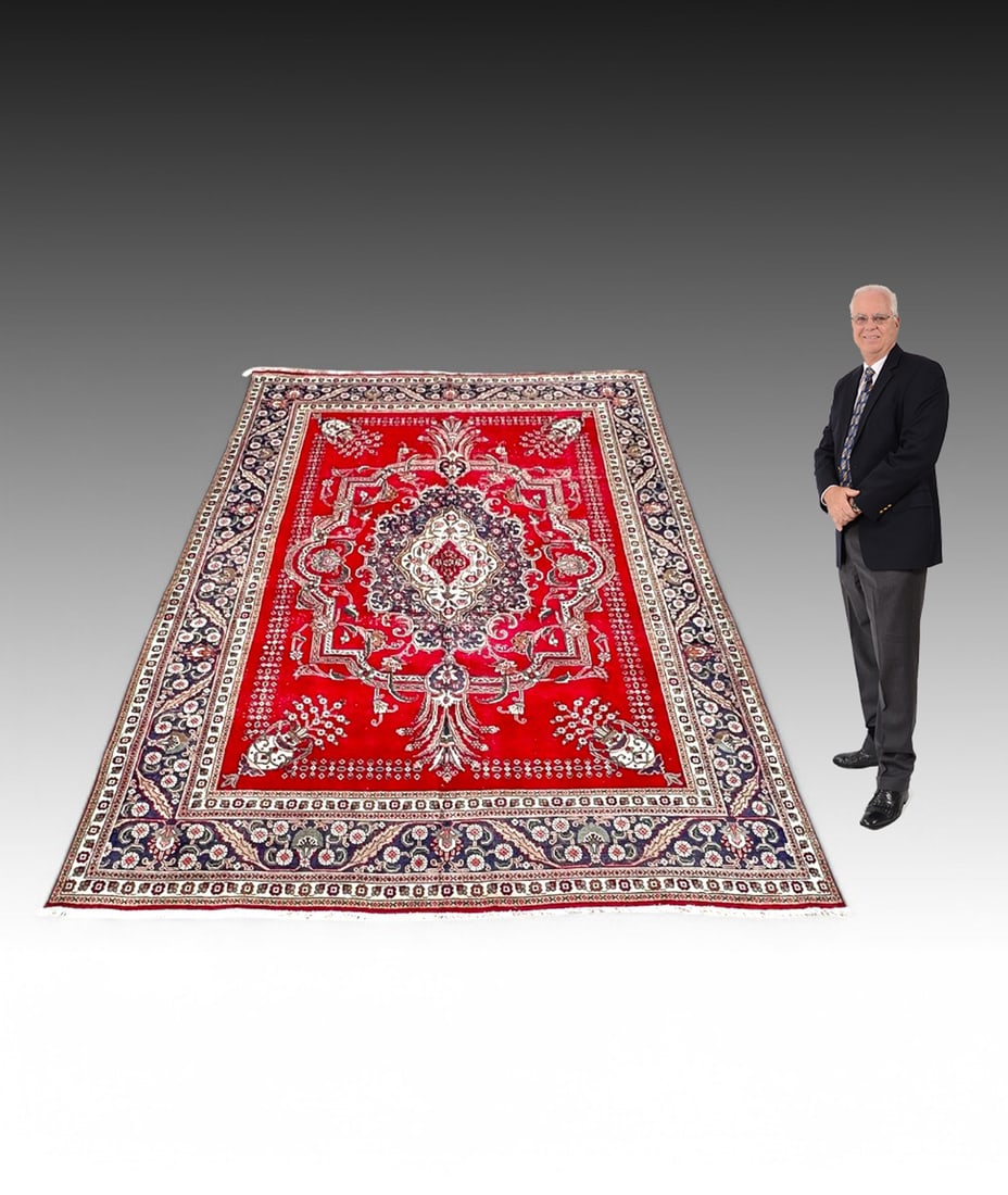 ESTATE ORIENTAL CARPET RED/BLUE ROOM SIZE (1 of 6)