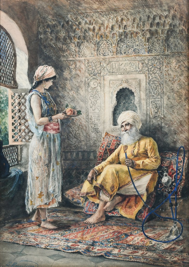ORIENTALIST THEMED HAREM SCENE PAINTING (1 of 5)