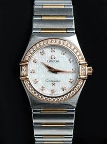18K ROSE/SS LADIES OMEGA BRACELET WATCH