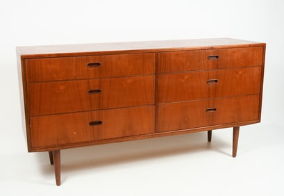 MODERN DANISH TEAK 6-DRAWER DRESSER