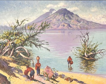 HUMBERTO GARAVITO LAKE ATITLAN PAINTING