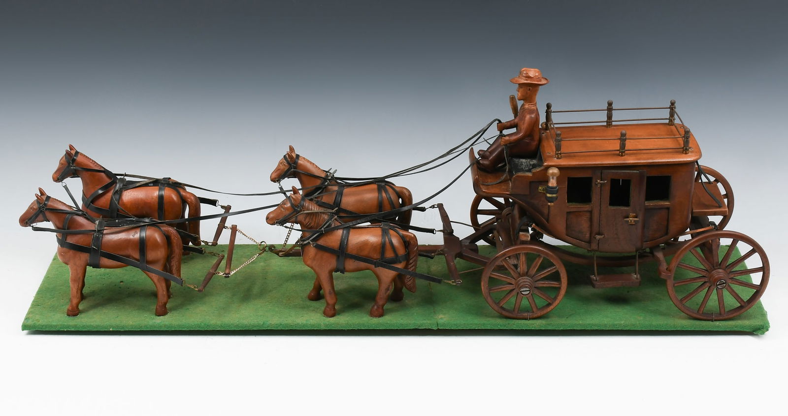 HAND-CARVED FOLK ART STAGECOACH BY CECIL PICKETT (1 of 6)