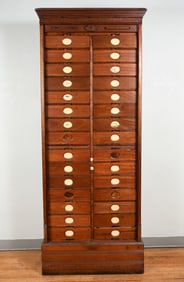 RARE AMBERG'S MAHOG ROLL TAMBOUR DOOR FILE CABINET