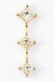 MODERNIST 14K .50 CTW 3 DIAMOND LINE PENDANT