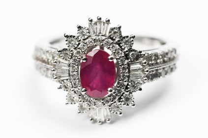 CHARMING 14K RUBY & DIAMOND RING