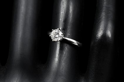 MINIMALIST 14K WHITE GOLD DIAMOND SOLITAIRE RING