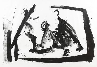 LARGE ROBERT MOTHERWELL LITHOGRAPH "LA GUERRA I"
