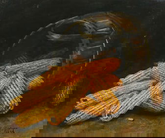 ALFRED MONTGOMERY CORN IN BARREL PAINTING