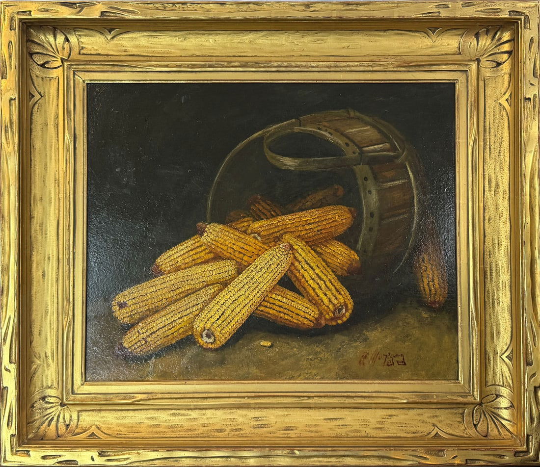 ALFRED MONTGOMERY CORN IN BARREL PAINTING (1 of 4)