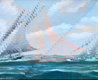 OLIVER ALBERTSON SAILBOAT PAINTING