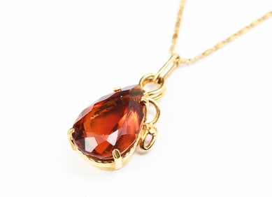 18K RICHLY HUED MADEIRA QUARTZ PENDANT