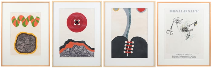 FOUR DONALD SAFF GRAPHIC ARTS PRINTS