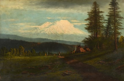 J.J. ENGELHART INDIAN ENCAMPMENT PAINTING